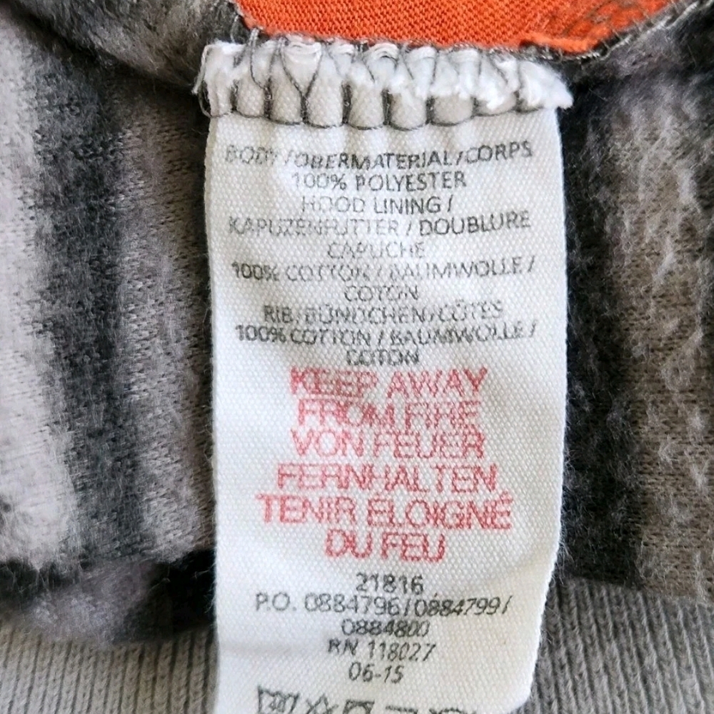 Mini Boden Gray Striped Hooded Hoodie Fleece Sweater Shirt Boys Size 3 4 Years - Picture 7 of 7